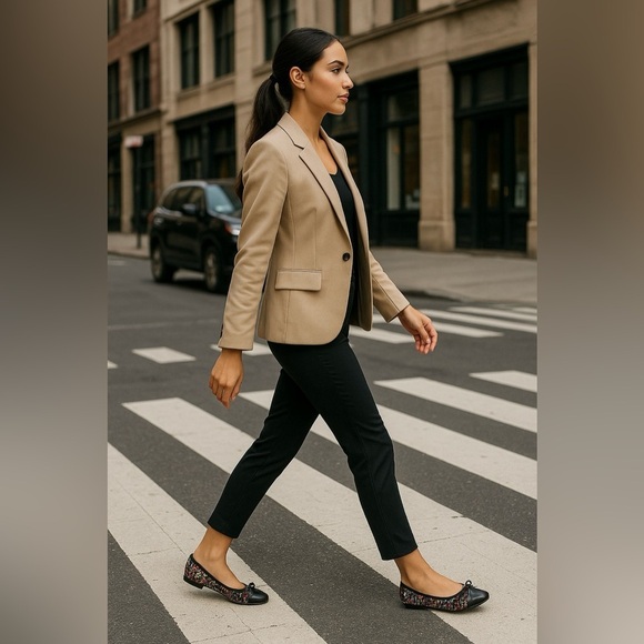 Steve Madden Glossier Multi Tweed Ballet Flats with Black Cap Toe Women’s 6 NWT - Picture 2 of 9
